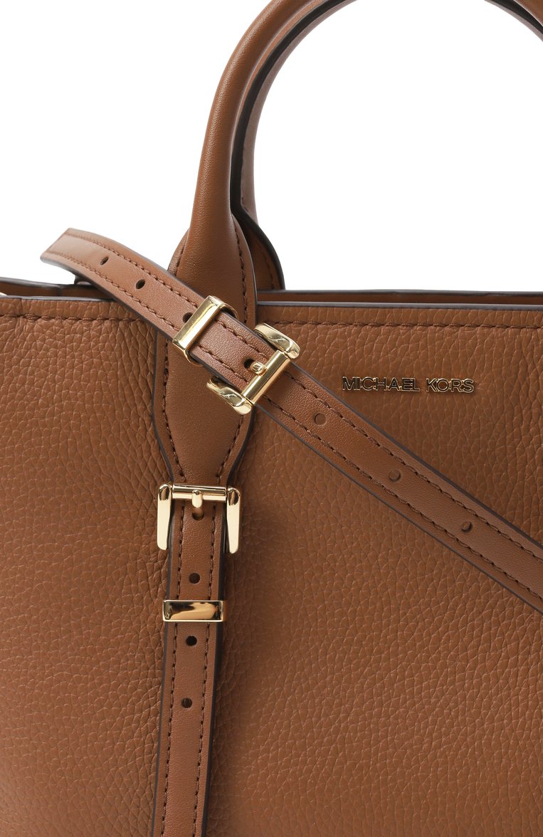 Женская сумка moore MICHAEL MICHAEL KORS коричневого цвета, арт. 30R5G90S1L | Фото 3 (Ремень/цепочка: На ремешке; Материал: Натуральная кожа; Размер: medium)
