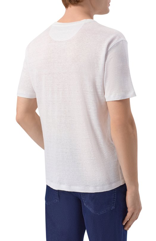 Льняная футболка Stefano Ricci MNH5104070/LN Белый  MNH5104070/LN Фото 4