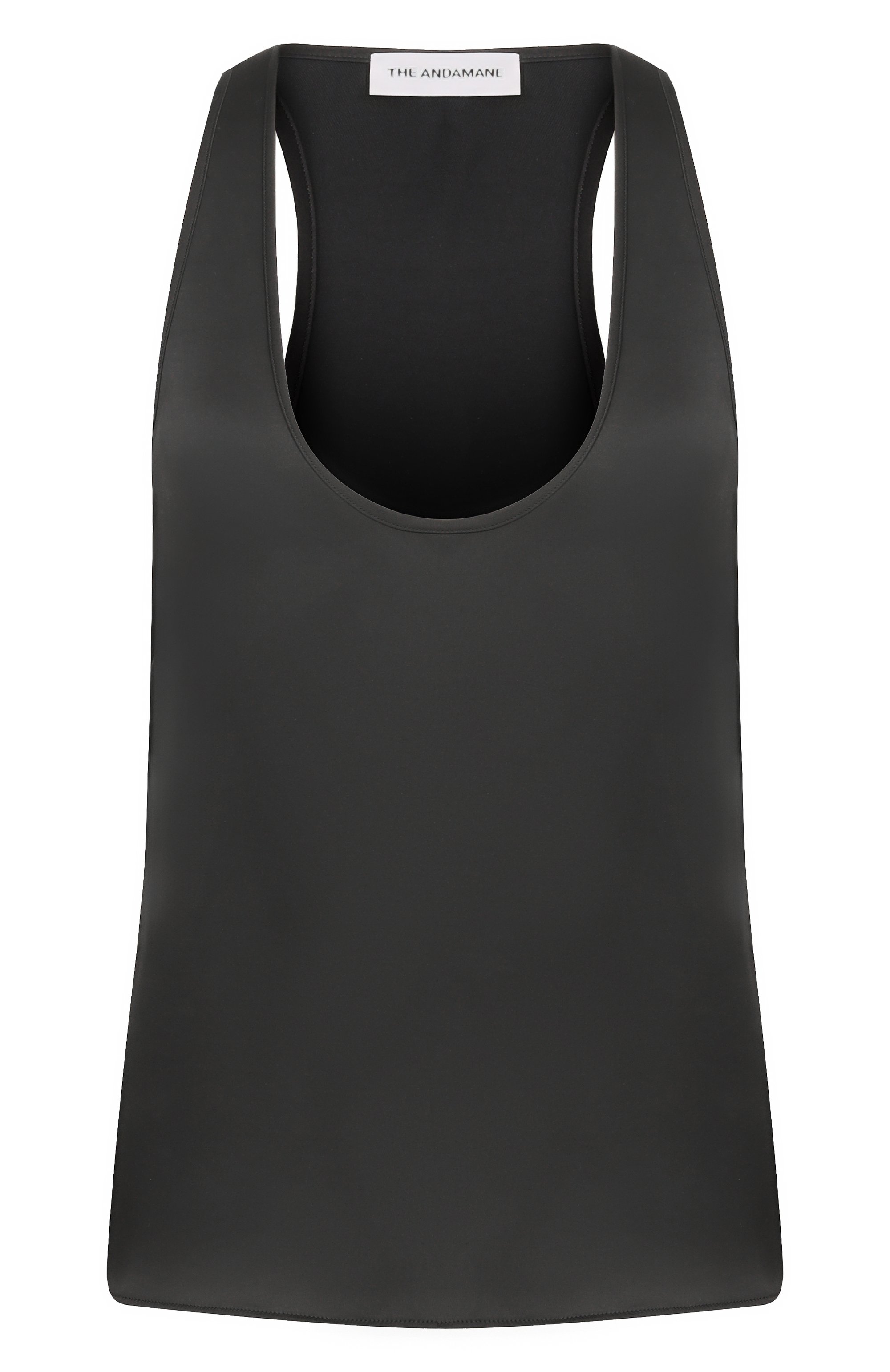 Атласный топ THE ANDAMANE черного цвета по цене 32050 руб., арт. T190921A/TNP229, фото 1 Атласный топ THE ANDAMANE, арт. T190921A/TNP229, фото 1