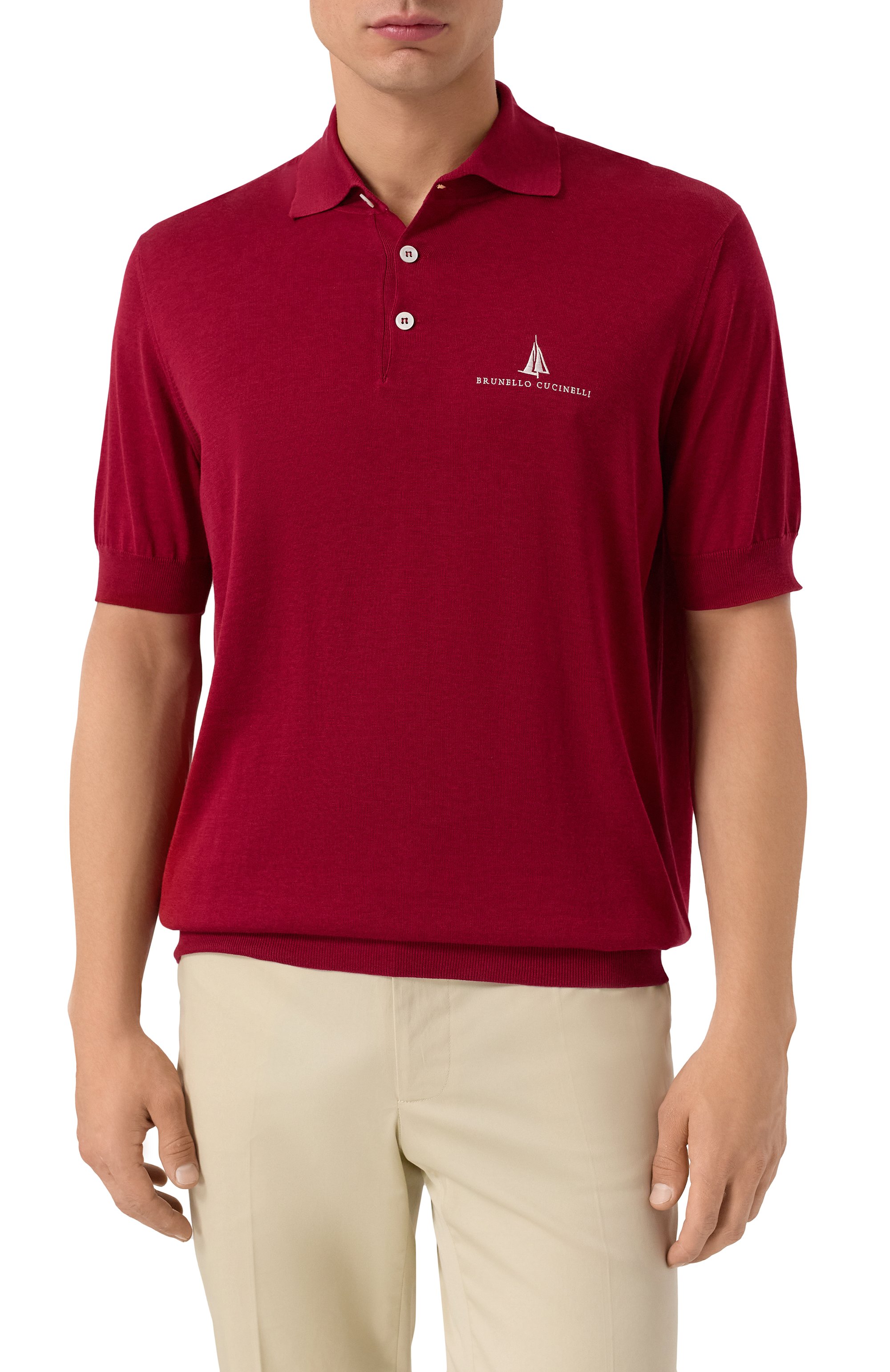 Поло из шелка и хлопка BRUNELLO CUCINELLI, арт. MNB805805P, фото 3