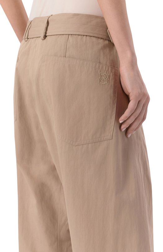 Хлопковые брюки Magda Butrym 391426 Бежевый  391426 Фото 5