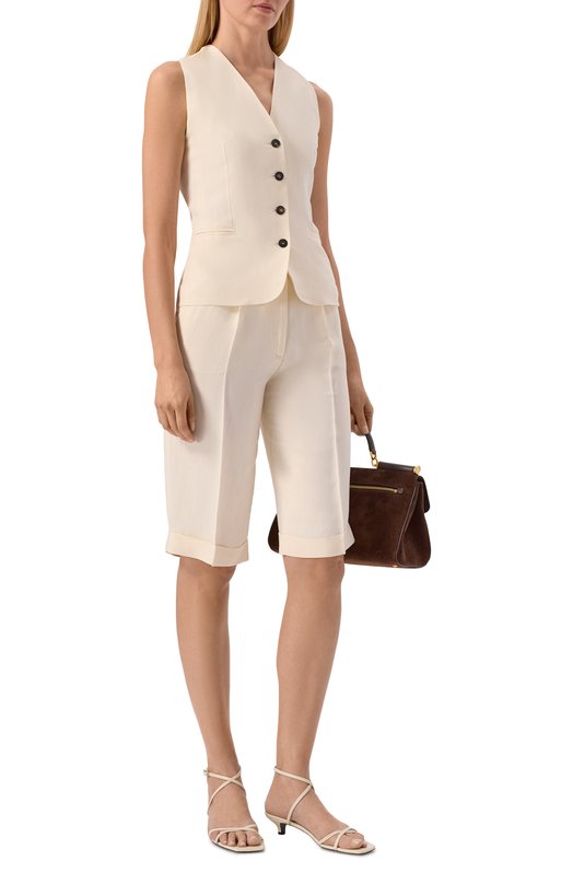 Жилет из вискозы и льна Antonelli Firenze N3587Q/935 Кремовый  N3587Q/935 Фото 2