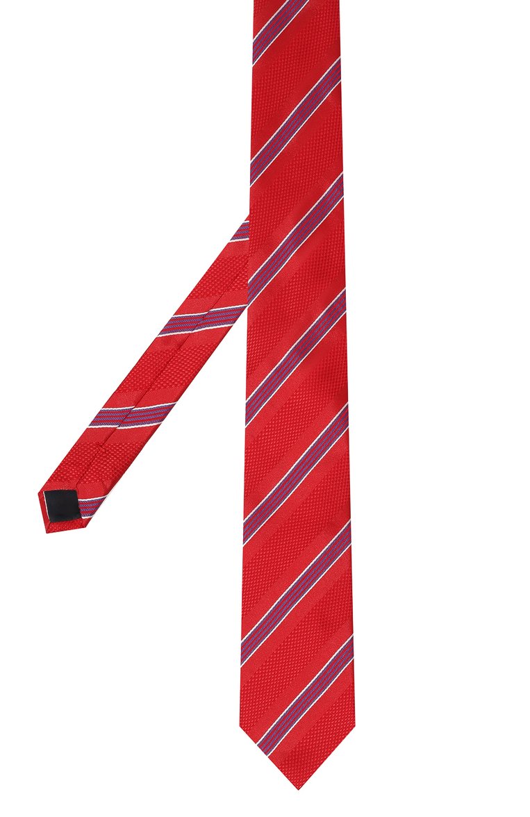 Мужской шелковый галстук BROUBACK красного цвета, арт. TIE 8CM/SS24 | Фото 3 (Материал: Текстиль, Шелк; Нос: Не проставлено; Материал сплава: Проставлено; Принт: С принтом)