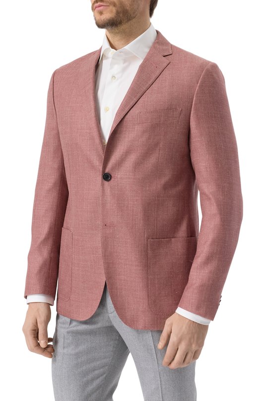 Пиджак из шерсти и шелка Corneliani 25X002-2518289 Розовый  25X002-2518289 Фото 4