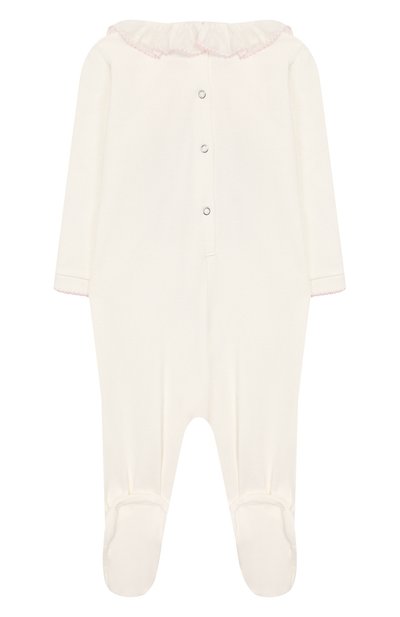 Хлопковый комбинезон MONNALISA белого цвета по цене 8750 руб., арт. 355204SC, фото 2 Хлопковый комбинезон MONNALISA, арт. 355204SC, фото 2