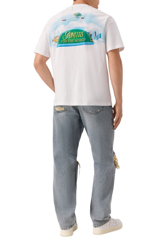 Хлопковая футболка Amiri AMJYTE1220 Белый  AMJYTE1220 Фото 2