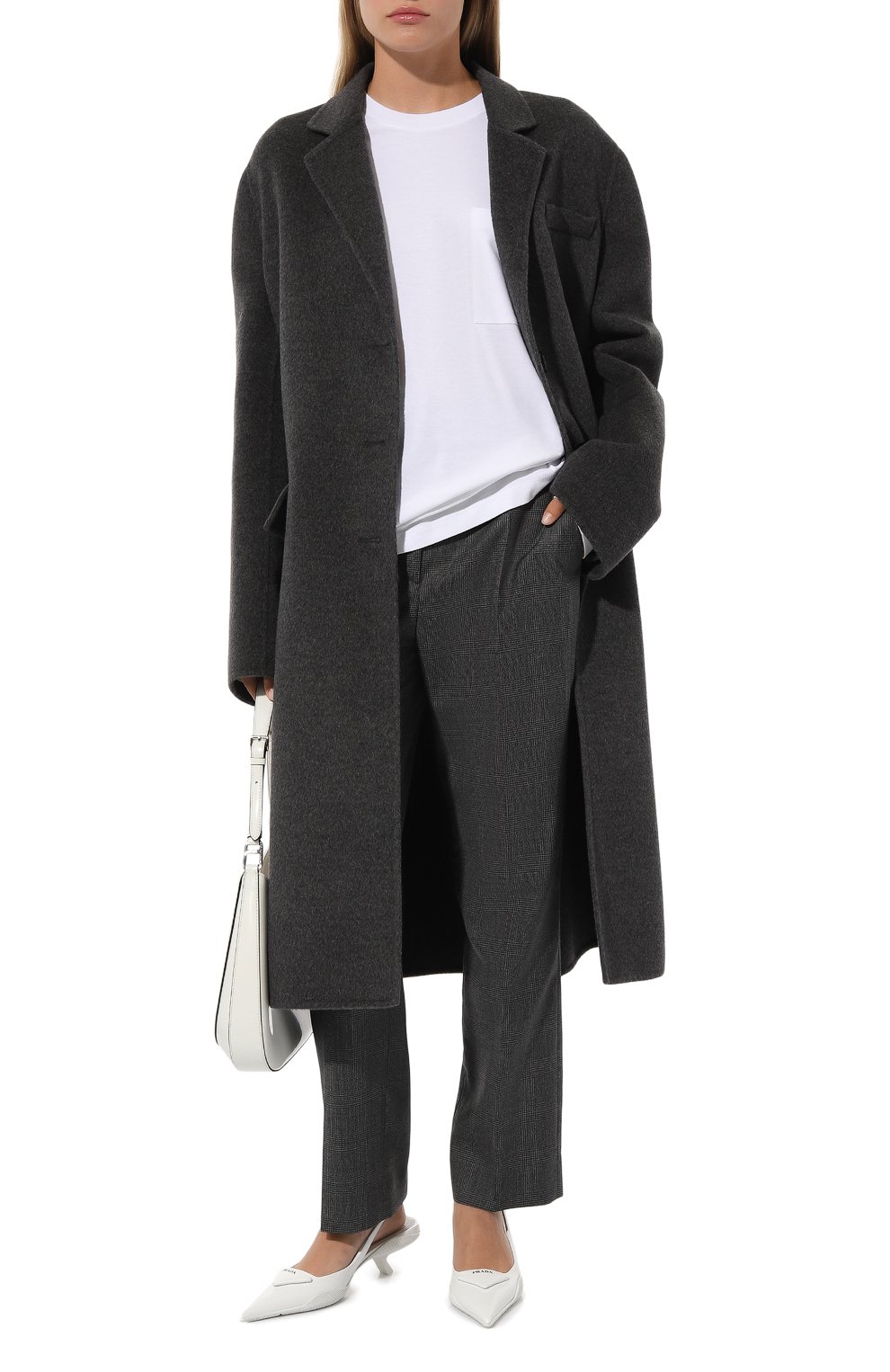 Брюки из шерсти и шелка PRADA, арт. P288D-1UWJ-F0031-202, фото 2