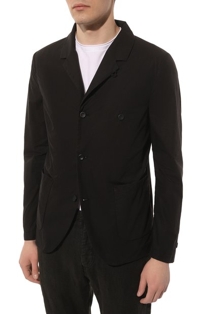 Хлопковый пиджак HANNES ROETHER черного цвета по цене 54650 руб., арт. 110841/J0P32PE.300, фото 3 Хлопковый пиджак HANNES ROETHER, арт. 110841/J0P32PE.300, фото 3