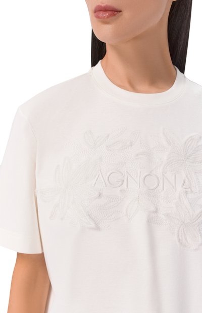 Хлопковая футболка AGNONA, арт. TT1109E/Y2050E, фото 5