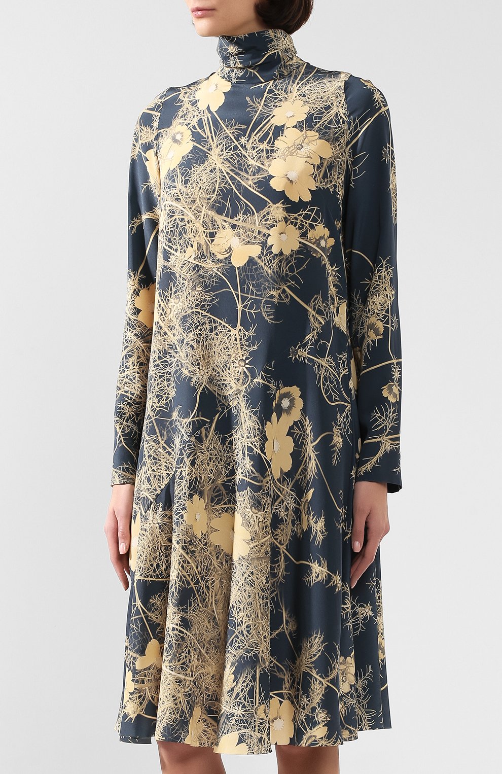 Шелковое платье DRIES VAN NOTEN серого цвета по цене 84250 руб., арт. 192-11038-8201, фото 3 Шелковое платье DRIES VAN NOTEN, арт. 192-11038-8201, фото 3