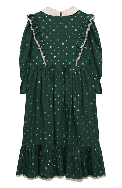 Платье из хлопка и вискозы GUCCI зеленого цвета по цене 142500 руб., арт. 654169/ZAG3E, фото 2 Платье из хлопка и вискозы GUCCI, арт. 654169/ZAG3E, фото 2