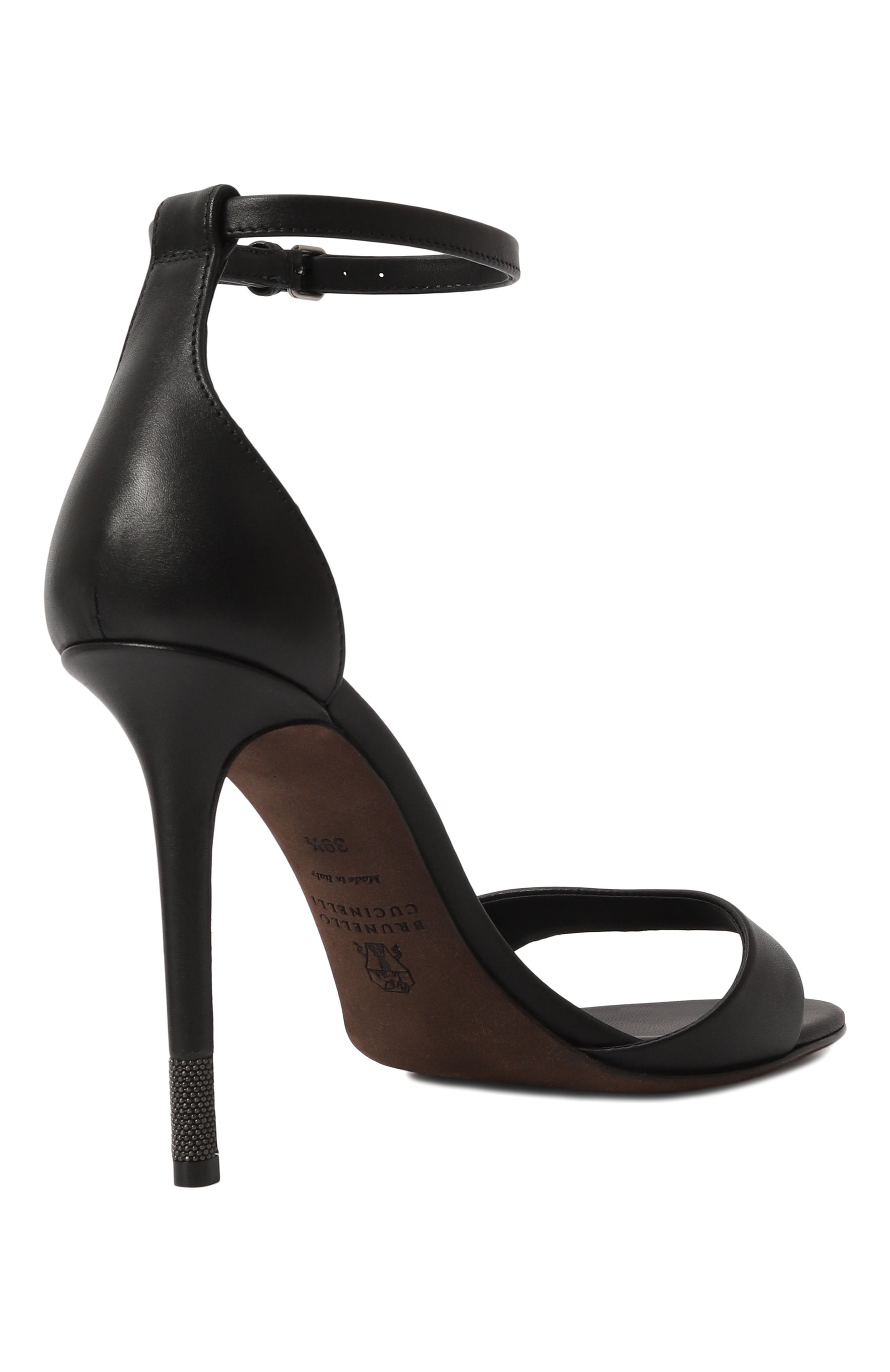 Кожаные босоножки BRUNELLO CUCINELLI черного цвета по цене 164500 руб., арт. MZSKC2829, фото 5 Кожаные босоножки BRUNELLO CUCINELLI, арт. MZSKC2829, фото 5