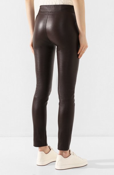 Кожаные легинсы BRUNELLO CUCINELLI, арт. M0V32P7243, фото 4