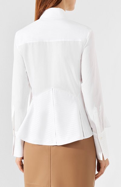Хлопковая рубашка VICTORIA, VICTORIA BECKHAM белого цвета по цене 25100 руб., арт. SHVV 162A PAW19 STRIPED SHIRTING, фото 4 Хлопковая рубашка VICTORIA, VICTORIA BECKHAM, арт. SHVV 162A PAW19 STRIPED SHIRTING, фото 4