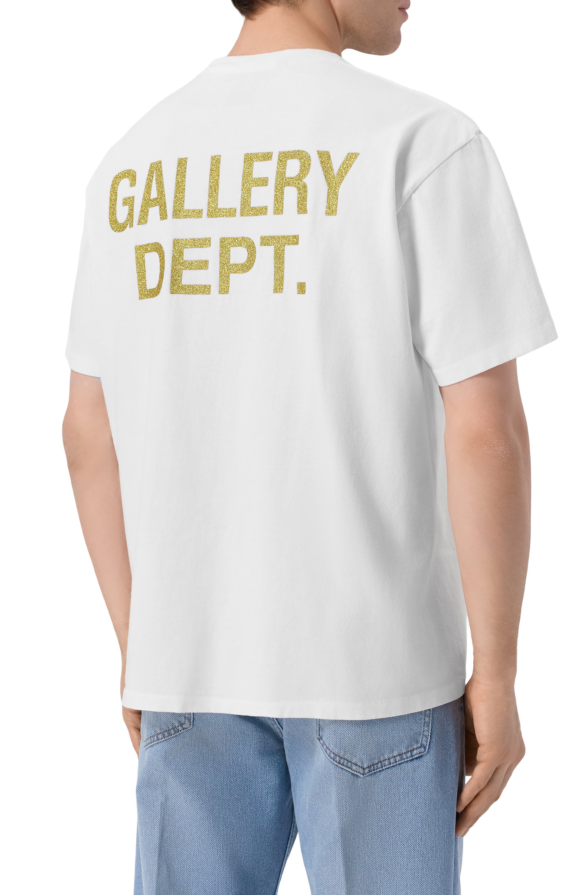 Хлопковая футболка GALLERY DEPT. белого цвета по цене 32250 руб., арт. T0P043/C0TT0N, фото 4 Хлопковая футболка GALLERY DEPT., арт. T0P043/C0TT0N, фото 4