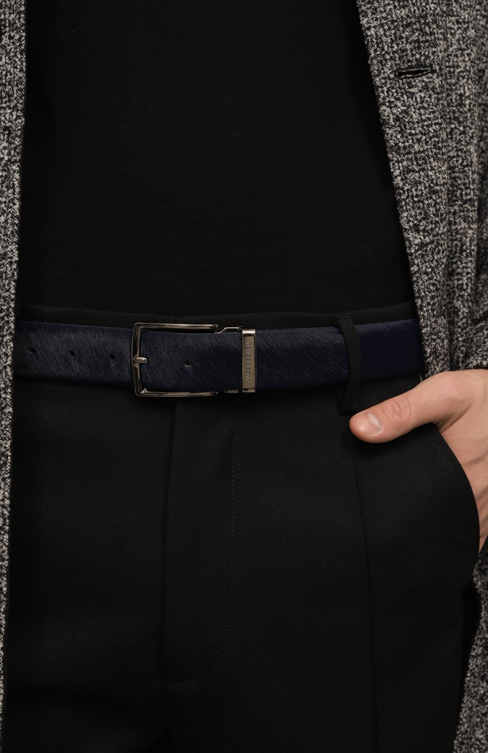 Кожаный ремень JACOB COHEN темно-синего цвета по цене 35150 руб., арт. U A 035 01 D 1230, фото 2 Кожаный ремень JACOB COHEN, арт. U A 035 01 D 1230, фото 2