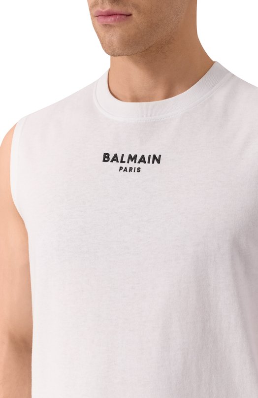 Хлопковая майка Balmain FH1EC025/BD10 Белый  FH1EC025/BD10 Фото 5