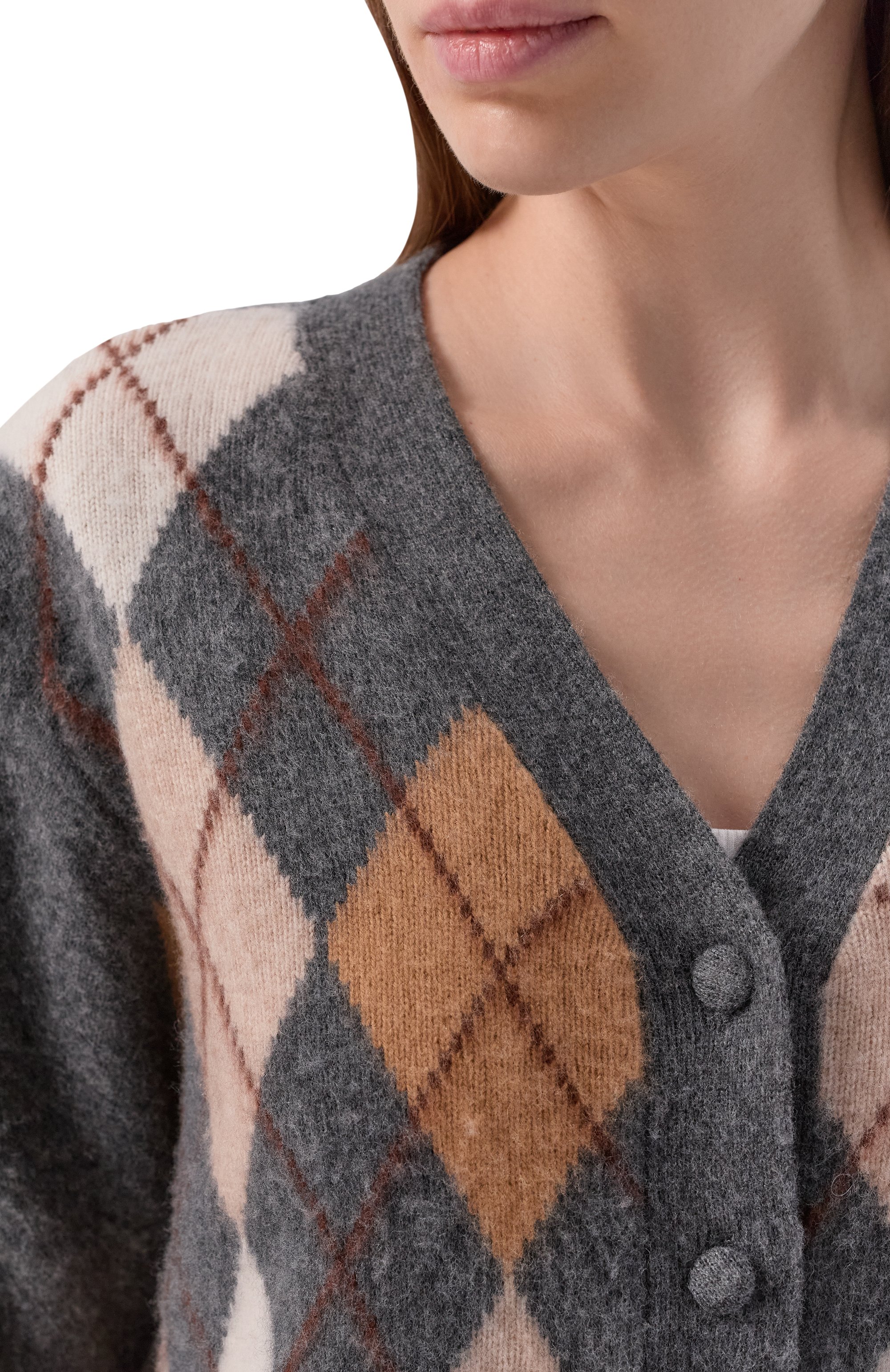 Кардиган из шерсти и кашемира FRAME DENIM, арт. WS26KSW007/THE BRUSHED ARGYLE CARDI, фото 5