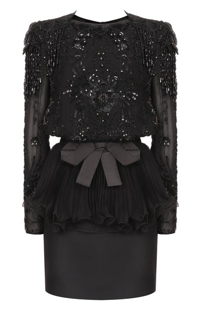 Женское шелковое платье с отделкой пайетками VALENTINO, арт. 7B0VAGJ0/2UP