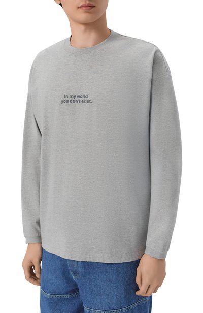Хлопковый лонгслив VETEMENTS серого цвета по цене 89250 руб., арт. MH27LS265G, фото 4 Хлопковый лонгслив VETEMENTS, арт. MH27LS265G, фото 4