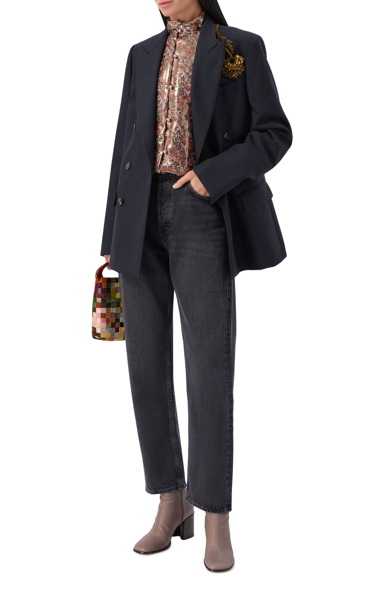 Кожаные ботильоны DRIES VAN NOTEN серого цвета по цене 111500 руб., арт. 262-011707/0124, фото 3 Кожаные ботильоны DRIES VAN NOTEN, арт. 262-011707/0124, фото 3