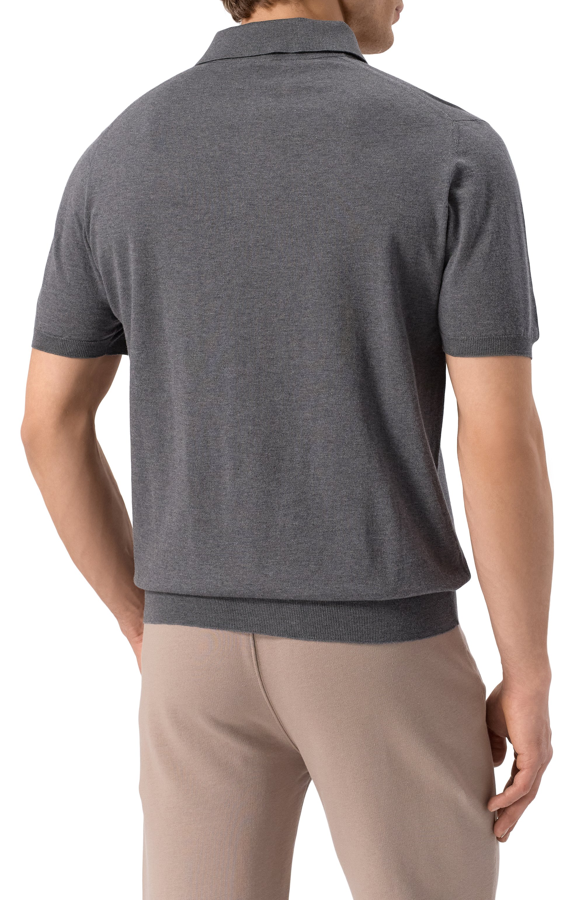 Хлопковое поло KITON темно-серого цвета по цене 115500 руб., арт. UMKXX33K284, фото 4 Хлопковое поло KITON, арт. UMKXX33K284, фото 4