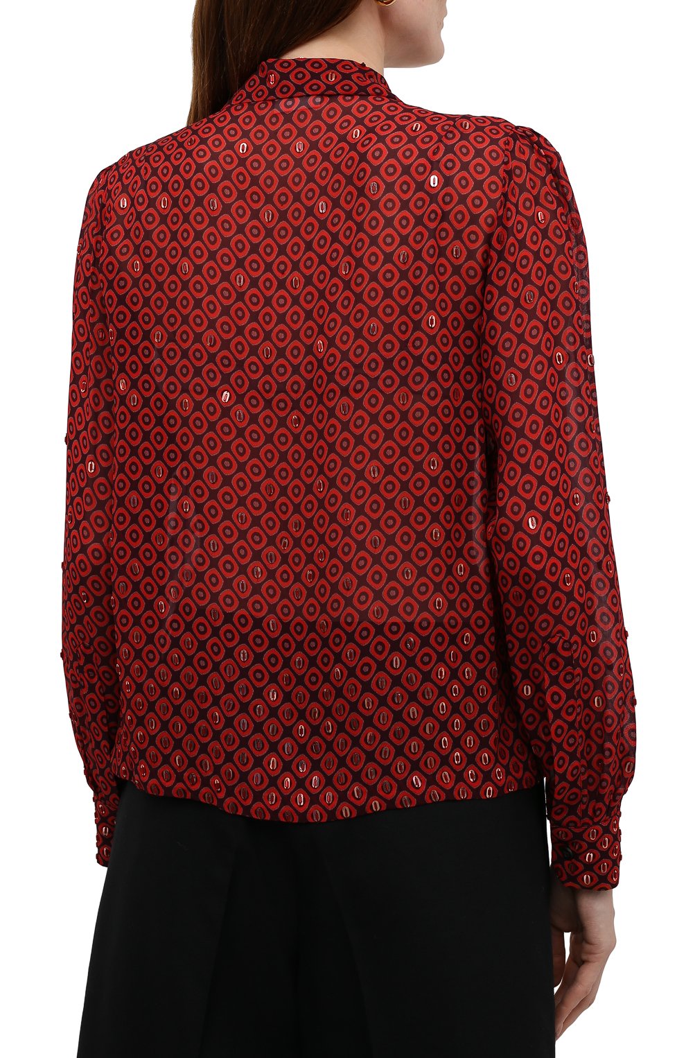 Блузка из вискозы DRIES VAN NOTEN красного цвета по цене 84100 руб., арт. 212-030703-3005, фото 4 Блузка из вискозы DRIES VAN NOTEN, арт. 212-030703-3005, фото 4