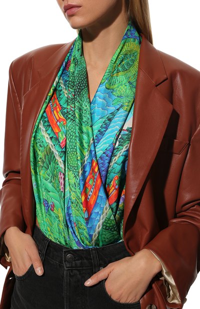 Шелковый платок nile KIRILL OVCHINNIKOV зеленого цвета по цене 35200 руб., арт. 135\NL, фото 3 Шелковый платок nile KIRILL OVCHINNIKOV, арт. 135\NL, фото 3