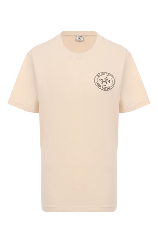Хлопковая футболка Sporty and Rich T0043612244CR01 Кремовый T0043612244CR01