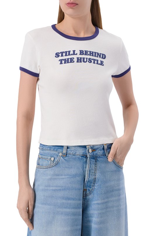 Хлопковая футболка Mother 81001-R315/G Белый  81001-R315/G Фото 3