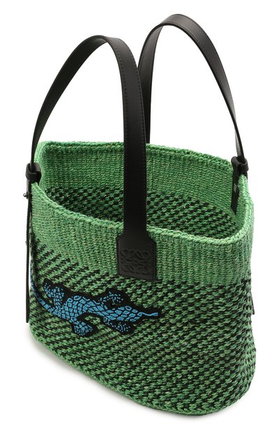 Сумка basket loewe x paula's ibiza LOEWE зеленого цвета по цене 83650 руб., арт. A223T82X01, фото 4 Сумка basket loewe x paula's ibiza LOEWE, арт. A223T82X01, фото 4