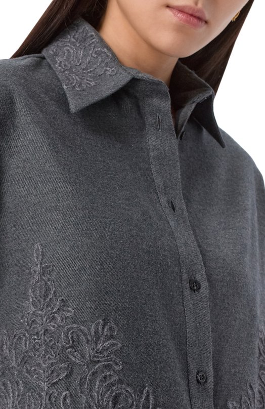 Хлопковая рубашка Ermanno Scervino D474K310XQH Серый  D474K310XQH Фото 5