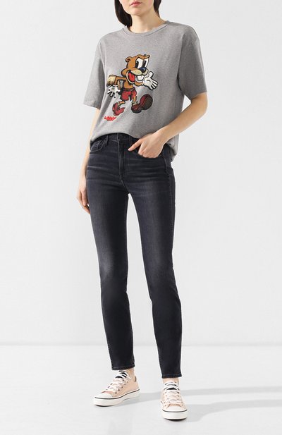 Хлопковая футболка MARC JACOBS (THE) серого цвета по цене 11050 руб., арт. M4007848, фото 2 Хлопковая футболка MARC JACOBS (THE), арт. M4007848, фото 2