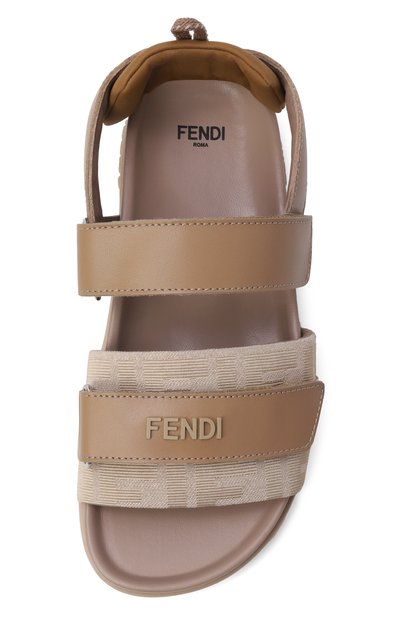 Кожаные сандалии FENDI бежевого цвета по цене 49950 руб., арт. JMR554/AWK4_001, фото 4 Кожаные сандалии FENDI, арт. JMR554/AWK4_001, фото 4