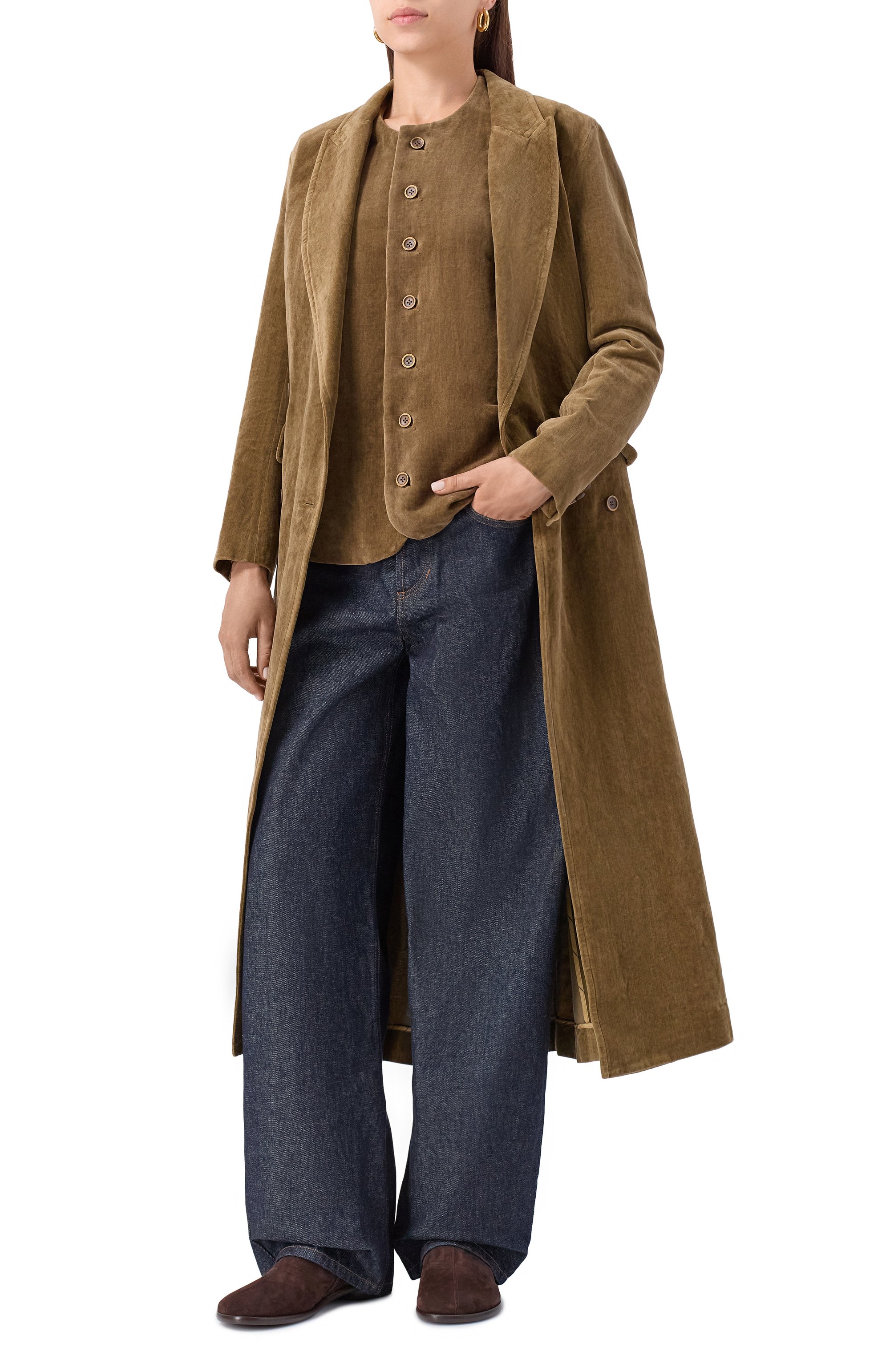 Жилет из хлопка и льна UMA WANG коричневого цвета по цене 121500 руб., арт. UM6527, фото 2 Жилет из хлопка и льна UMA WANG, арт. UM6527, фото 2