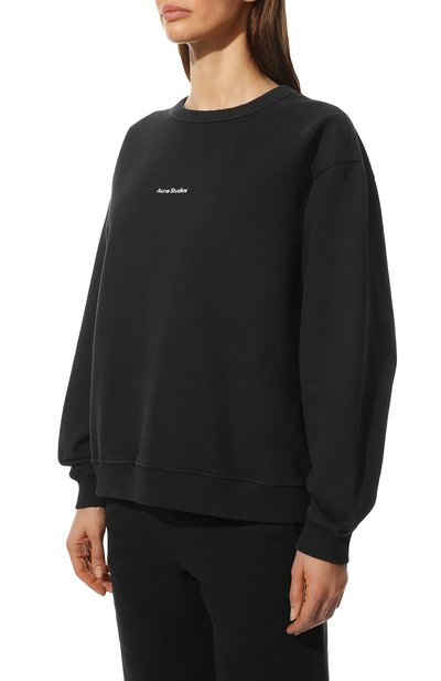 Хлопковый свитшот ACNE STUDIOS черного цвета по цене 45600 руб., арт. AI0067, фото 3 Хлопковый свитшот ACNE STUDIOS, арт. AI0067, фото 3