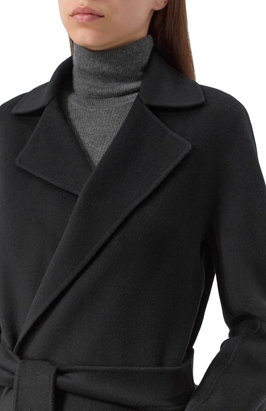 Пальто из шерсти и кашемира Max Mara Studio AJACCI0 Чёрный  AJACCI0 Фото 5