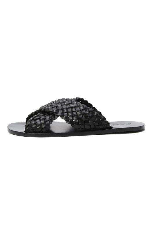 Кожаные шлепанцы Party Saint Laurent 825293/0MU00 Чёрный  825293/0MU00 Фото 4