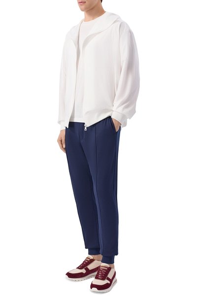 Джоггеры из хлопка и шелка KITON темно-синего цвета по цене 245500 руб., арт. UMK0869, фото 2 Джоггеры из хлопка и шелка KITON, арт. UMK0869, фото 2