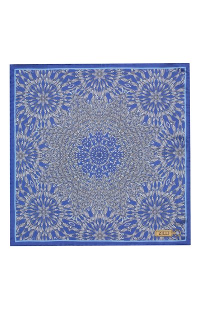 Шелковый платок ZILLI синего цвета по цене 8995 руб., арт. 50700/HANDKERCHIEFS, фото 3 Шелковый платок ZILLI, арт. 50700/HANDKERCHIEFS, фото 3
