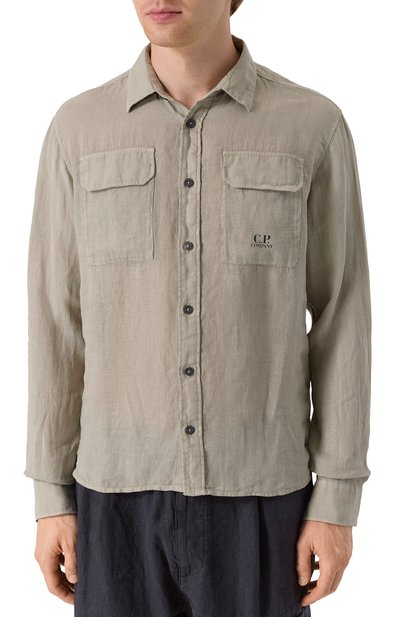 Льняная рубашка C.P. COMPANY, арт. 18CMSH250A005415G, фото 3