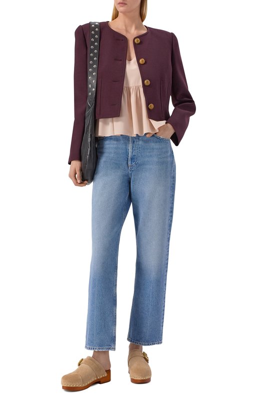 Замшевые сабо Jeannette Chloé CH26S12ZRY Бежевый  CH26S12ZRY Фото 3