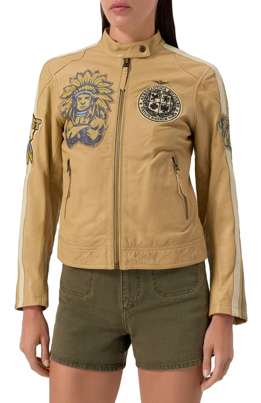 Кожаная куртка Aeronautica Militare 251PN6044DPL263 Бежевый  251PN6044DPL263 Фото 3