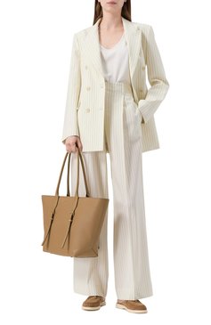 Женская сумка-тоут moore MICHAEL MICHAEL KORS бежевого цвета, арт. 30R5G90T7L | Фото 7 (Материал: Натуральная кожа; Размер: medium; Драгоценные камни: Проставлено; Материал сплава: Проставлено)