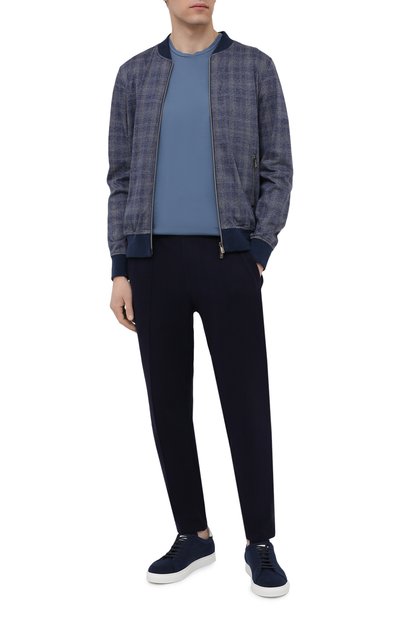 Хлопковый бомбер CAPOBIANCO синего цвета по цене 52100 руб., арт. 10M451.QU00., фото 2 Хлопковый бомбер CAPOBIANCO, арт. 10M451.QU00., фото 2