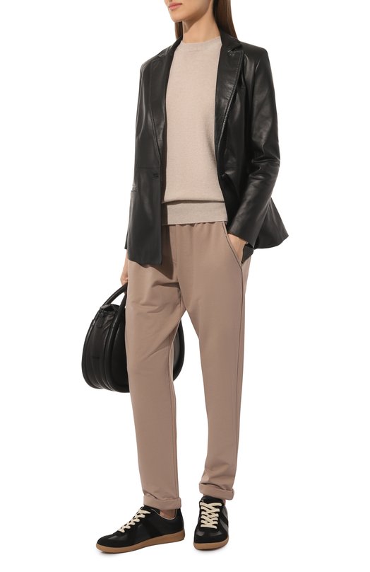 Хлопковые брюки Brunello Cucinelli MH827SA399 Бежевый  MH827SA399 Фото 2