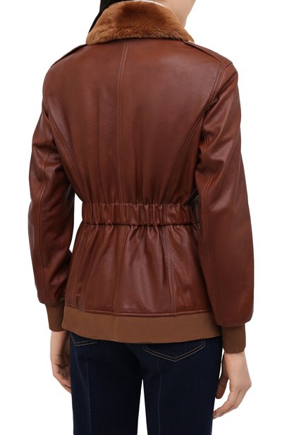 Кожаная куртка CHLOÉ коричневого цвета по цене 516000 руб., арт. CHC20ACV06205, фото 5 Кожаная куртка CHLOÉ, арт. CHC20ACV06205, фото 5