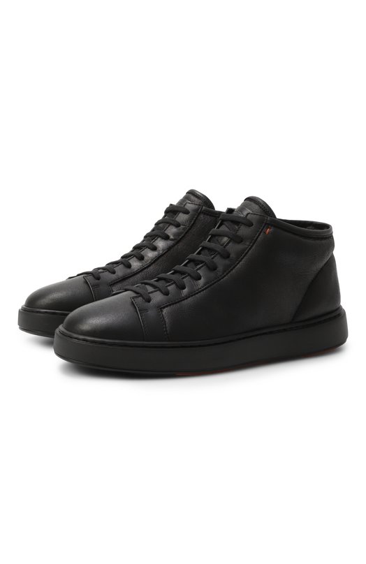 Кожаные кеды Cleanic Santoni MBCG22141NEAPECE Чёрный MBCG22141NEAPECE