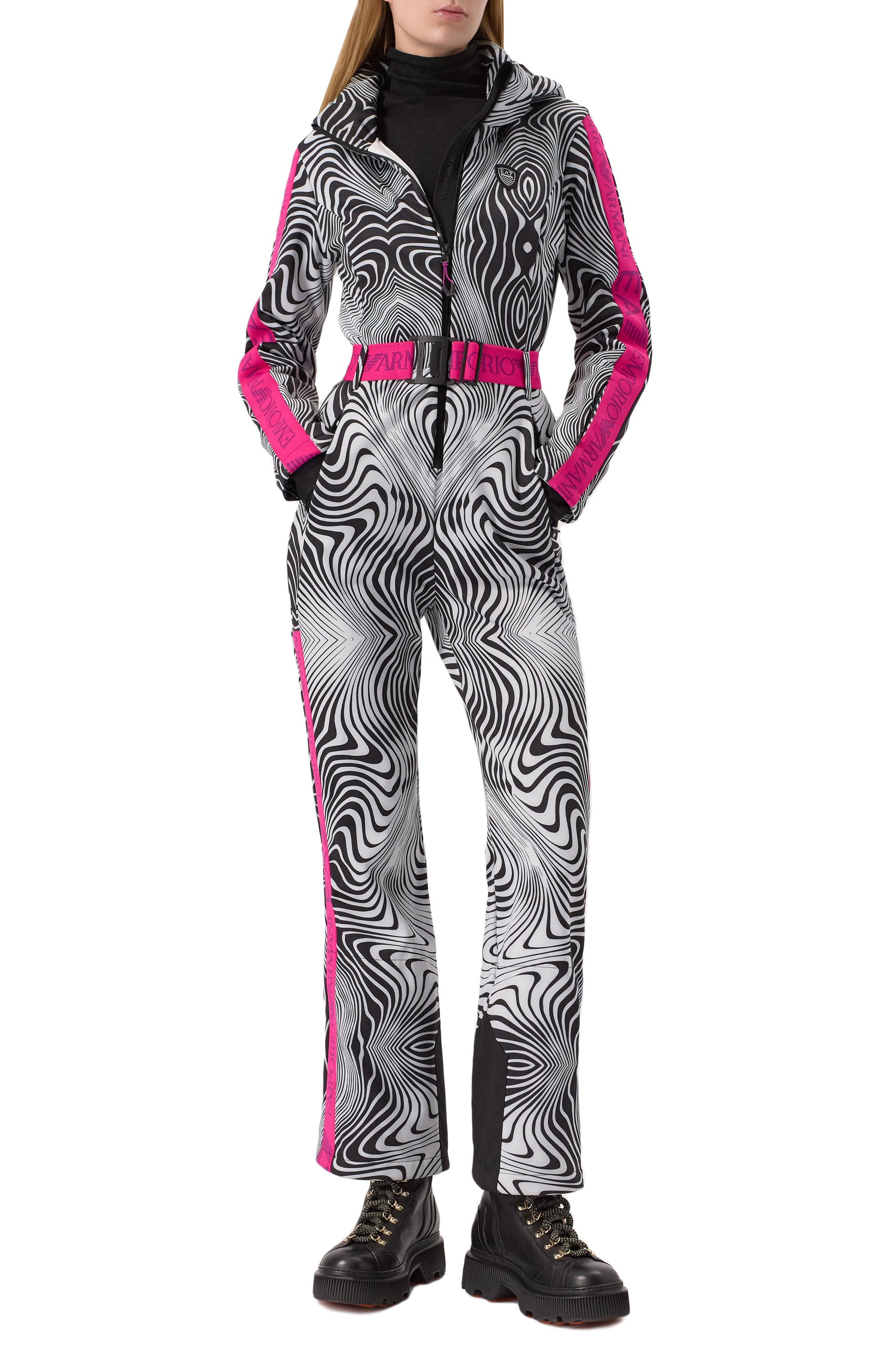 Комбинезон EA7 черно-белого цвета по цене 83800 руб., арт. 6DTD02/TN8HZ, фото 2 Комбинезон EA7, арт. 6DTD02/TN8HZ, фото 2