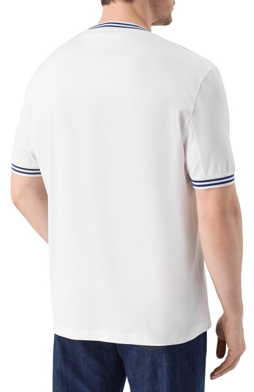 Хлопковая футболка Brunello Cucinelli M0B131386W Белый  M0B131386W Фото 4